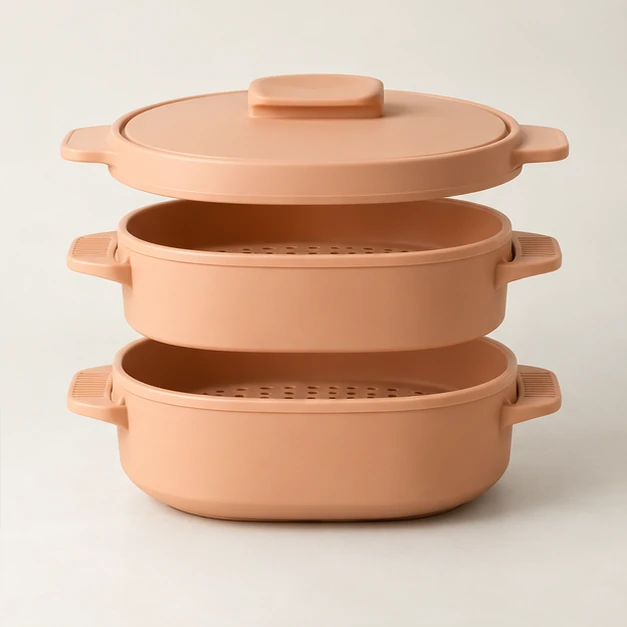 Illustrative layered cooking system